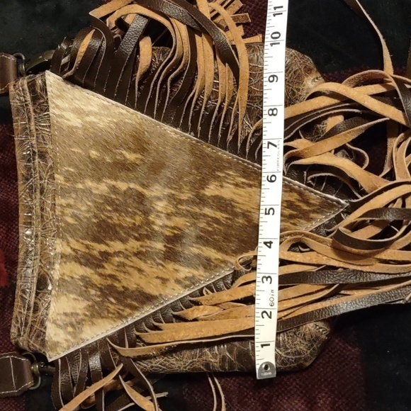 Turkey Creek Designs. Hand Made in Texas. Leather/fur/ fringe bag. - Picture 9 of 15